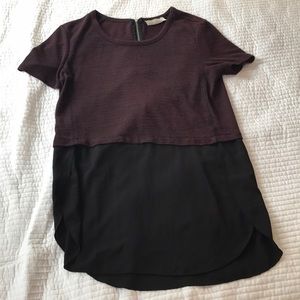Maroon short-sleeved sweater top